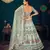 Pista Green Multi-thread and Sequince with gota patti Embroidered Georgette Semi-stitched Lehenga