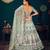 Pista Green Multi-thread and Sequince with gota patti Embroidered Georgette Semi-stitched Lehenga