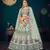 Pista Green Multi-thread and Sequince with gota patti Embroidered Georgette Semi-stitched Lehenga