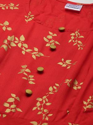 Red printed viscose rayon maxi-dresses 5