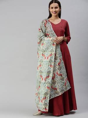 Maroon woven viscose rayon maxi-dresses 1