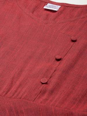 Maroon woven viscose rayon maxi-dresses 5