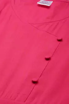Pink woven viscose rayon maxi-dresses