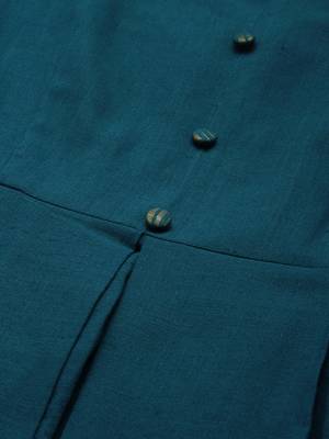 Teal woven cotton maxi-dresses 5