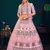 Pink Multi-thread, Sequins, and gota patti Embroidered Georgette Semi-stitched Lehenga