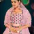 Pink Multi-thread, Sequins, and gota patti Embroidered Georgette Semi-stitched Lehenga