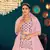 Pink Multi-thread, Sequins, and gota patti Embroidered Georgette Semi-stitched Lehenga