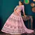Pink Multi-thread, Sequins, and gota patti Embroidered Georgette Semi-stitched Lehenga