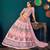 Pink Multi-thread, Sequins, and gota patti Embroidered Georgette Semi-stitched Lehenga
