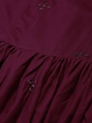 Purple embroidered viscose rayon maxi-dresses 5