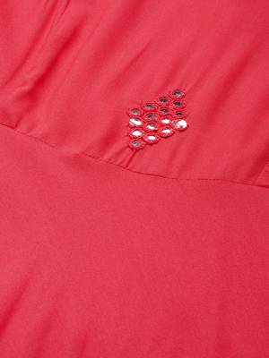 Pink embroidered viscose rayon maxi-dresses 5
