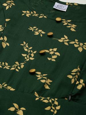 Green printed viscose rayon maxi-dresses 5