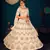 Beige Multi-thread, Sequins & gota patti Embroidered with all over diamond pasting Georgette Semi-stitched Lehenga