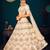 Beige Multi-thread, Sequins & gota patti Embroidered with all over diamond pasting Georgette Semi-stitched Lehenga