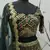 Dark Green Multi-thread, Sequins & gota patti Embroidered with all over diamond pasting Georgette Semi-stitched Lehenga