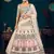 Pearl White Multi-thread and Sequins with gota patti Embroidered Georgette Semi-stitched Lehenga