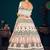 Pearl White Multi-thread and Sequins with gota patti Embroidered Georgette Semi-stitched Lehenga