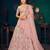 Pastel Pink Multi-thread, Sequins & gota patti Embroidered with all over diamond pasting Georgette Semi-stitched Lehenga