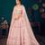Powder Pink Multi-thread with gota patti Embroidered Georgette Semi-stitched Lehenga
