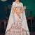 White Multi-thread with gota patti Embroidered Georgette Semi-stitched Lehenga