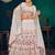 White Multi-thread with gota patti Embroidered Georgette Semi-stitched Lehenga