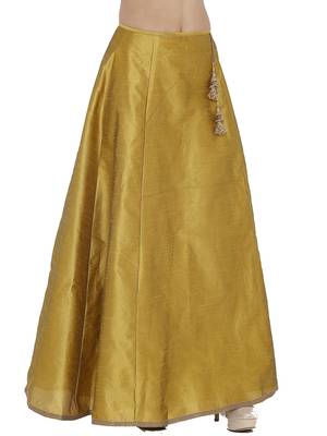 Yellow printed polyester skirts 2