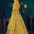 Lime Green Multi-thread with gota patti Embroidered Georgette Semi-stitched Lehenga