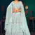 Sky blue Multi-thread with gota patti Embroidered Georgette Semi-stitched Lehenga