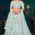 Sky blue Multi-thread with gota patti Embroidered Georgette Semi-stitched Lehenga