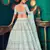 Sky blue Multi-thread with gota patti Embroidered Georgette Semi-stitched Lehenga