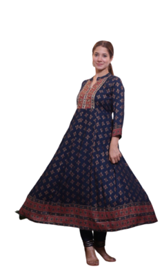 RF 1212 Navy Blue Kurti Pant Duptta 3