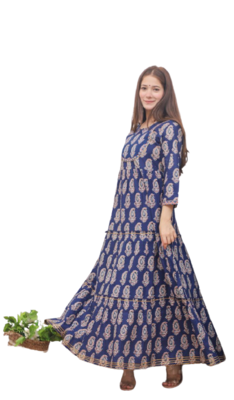 Navy Blue Kurti Pant Duptta 4