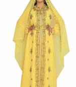 Dubai Moroccan Kaftan Arabic Abaya Maxi Hand Beaded Caftan Floor Length Party Wear Wedding Gown Beach Stylish 