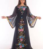 Royal Ethnic Maxi Abaya Moroccan Islamic Kaftan Beach Fancy Modern Floor Length Bell Sleeve For Women Dress