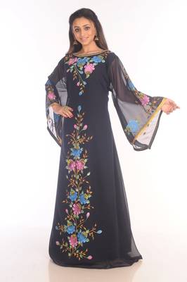 Royal Ethnic Maxi Abaya Moroccan Islamic Kaftan Beach Fancy Modern Floor Length Bell Sleeve For Women Dress 4