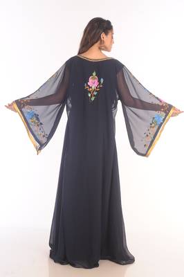 Royal Ethnic Maxi Abaya Moroccan Islamic Kaftan Beach Fancy Modern Floor Length Bell Sleeve For Women Dress 5