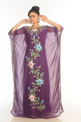 Shop Ethnic Maxi Abaya Moroccan Islamic Kaftan Beach Fancy Modern Floor Length Half Sleeve For Women Dress 1