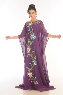 Shop Ethnic Maxi Abaya Moroccan Islamic Kaftan Beach Fancy Modern Floor Length Half Sleeve For Women Dress 3