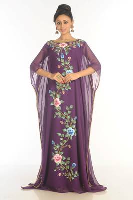 Shop Ethnic Maxi Abaya Moroccan Islamic Kaftan Beach Fancy Modern Floor Length Half Sleeve For Women Dress 4