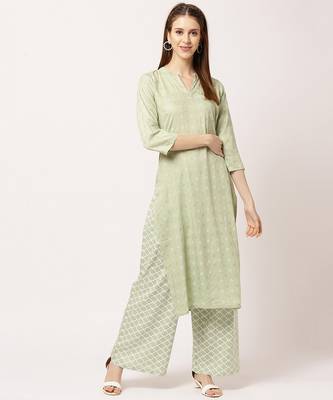 Green digital print rayon salwar 1