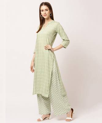 Green digital print rayon salwar 2