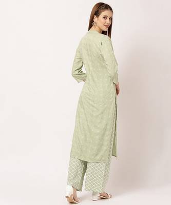 Green digital print rayon salwar 4