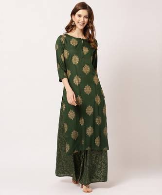 Green digital print rayon salwar 1