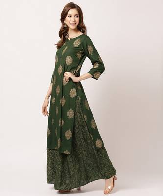 Green digital print rayon salwar 2