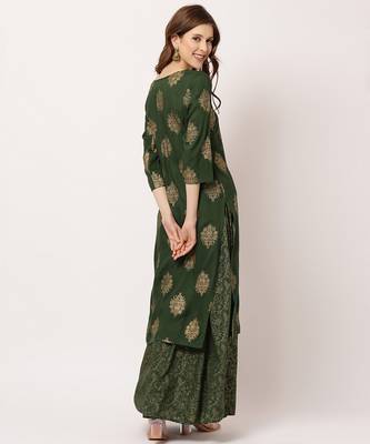 Green digital print rayon salwar 4