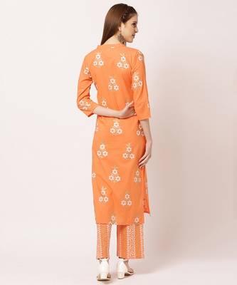 Orange digital print cotton salwar 4