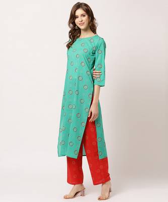 Green digital print cotton salwar 2