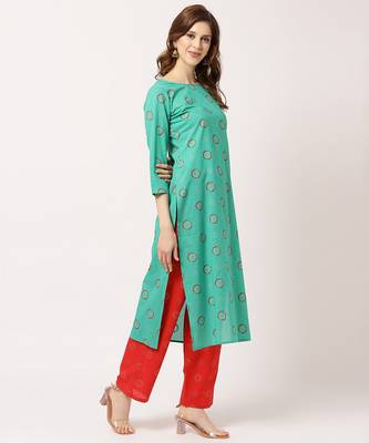 Green digital print cotton salwar 3