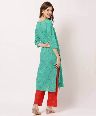 Green digital print cotton salwar 4