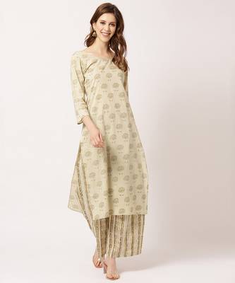 Cream digital print cotton salwar 1